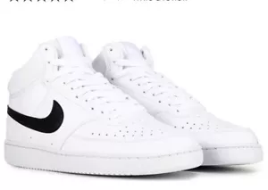Men Nike Court Vision Mid Top Next Nature Sneakers Shoes White/Black DN3577-101 - Picture 1 of 5