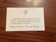 1987 President Ronald Reagan White House Happy Birthday Card w/envelope