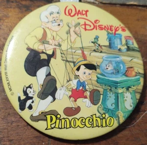 Vintage Pinback , Walt Disney's Pinocchio, Button 1978 Large Button 3.5 Inches - Picture 1 of 2