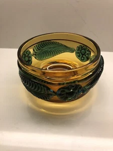 Vintage Czech Mid-Century Amber/Blue Glass VASE Josef Hospodka Prachen 1970s 7" - Picture 1 of 8