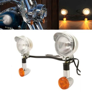 Barra de luces antiniebla de paso de conducción cromada apta para Harley Touring EE. UU. - Imagen 1 de 10
