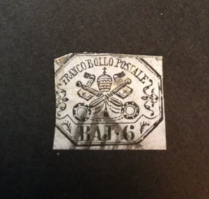 BroadviewStamps Italian Roman States #7b used F-VF. Grayish lilac paper. - Picture 1 of 2