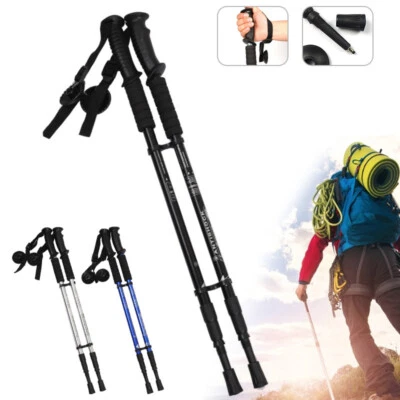 MARKENLOS 2 Stk. Teleskop Nordic Walking Stöcke Wanderstöcke Antischock Trekkingstöcke Alu