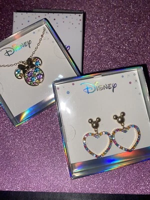 Collar y Pendientes Coloridos Conjunto de Joyas - Mujer Fans Disney Exclusivo Niña Regalo Foto 1 de 4