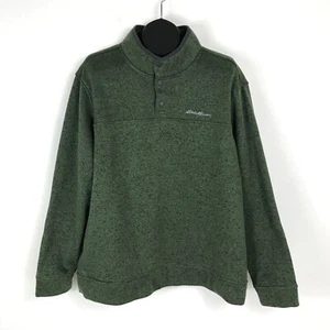 Eddie Bauer Radiator Fleece Snap Mock Pullover Men's XL Green Winter Outdoor - Imagen 1 de 13