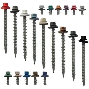 METAL ROOFING SCREWS: 10x3" (250) Colored Sheet Metal Roof Screw Siding Screws - Picture 1 of 41