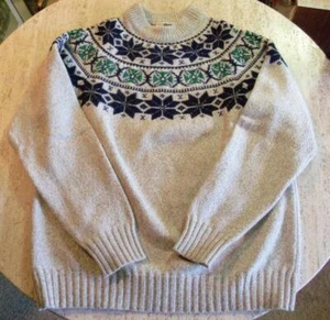 Men's Woolrich Nordic Sweater XL (M-L) Wool with Nylon High Crew Neck Pullover - Picture 1 of 6