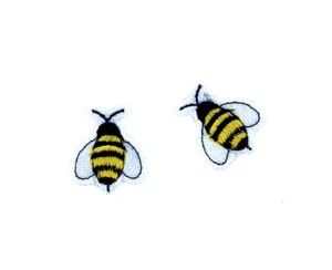 2x kleine Biene Stickaufnäher Nähabzeichen Bügeln auf Kleber Transfer - Bild 1 von 1