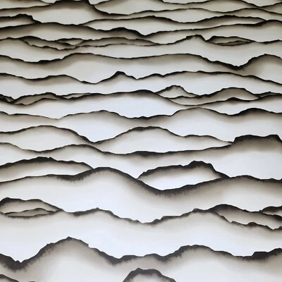 Contemporary White gray wave lines wavy sand pattern modern Wallpaper 3D SW7408 - Image 1 of 4