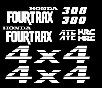 Set of (10) 1991 Honda Fourtrax Decals Gas Tank Fenders 300 ATC HRC  - Image 1 of 2