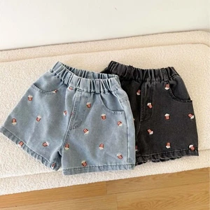 Baby Girls Denim Shorts Vacation Bottoms Pull On Jean Sports Harem Holiday Kids - Picture 1 of 23