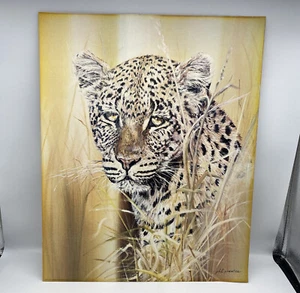 Vintage Phil Prentice Leopard Print The Hunted Unframed 20 x 16 - Picture 1 of 4