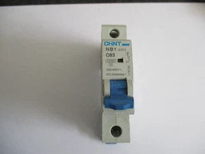 CHINT NB1-63H C63 63 AMP 10 KA SINGLE POLE MCB CIRCUIT BREAKER - Imagen 1 de 1
