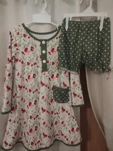 Sweet Honey Nightgown With Bloomers Long Sleeve Holiday Floral Girls Size 5 - Picture 1 of 12