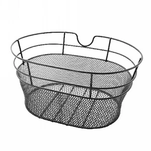 Cesta Delantera Ovalada De Acero Negro 28,5X19,5X39 Cm Sin Ganchos - Mvtek - Imagen 1 de 1