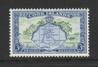 Cook Islands 1949-61 3d Green & ultramarine on white paper SG 153b Mnh.