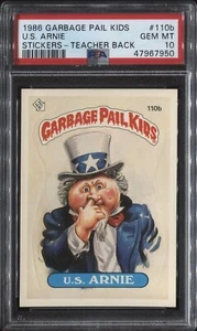 1986 Topps Garbage Pail Kids Series 3 OS3 U.S. Arnie 110b PSA 10 GEM MINT - Picture 1 of 2