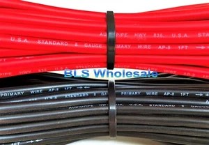 25ft Each Red & Black 8 Gauge Power Wires Car Auto Primary Wire Cable Wiring - Picture 1 of 11
