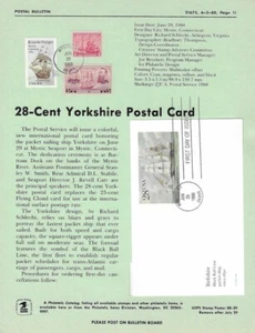 #UX122 Yorkshire Postkarte - Postbulletin flach mit gebundenem FDC - Bild 1 von 1