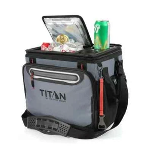 Titan By Arctic Zone 40 Can Collapsible Cooler Camping Beach Ice Cool Bag Grey - Picture 1 of 7