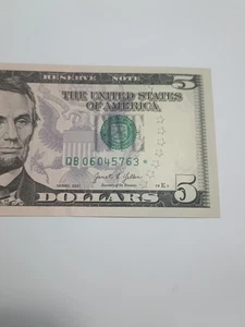 ⭐2021 $5 B NEW YORK BEP REPLACEMENT STAR NOTE CRISP UNC COND (QB06045763*)⭐ - Picture 1 of 8