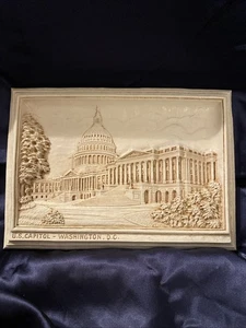 Vintage 3D US Capitol Monument Washington DC Dimensional Relief Plakette Wanddeko - Bild 1 von 9