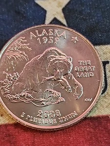 2008 D - Alaska - State Quarter - Picture 1 of 2