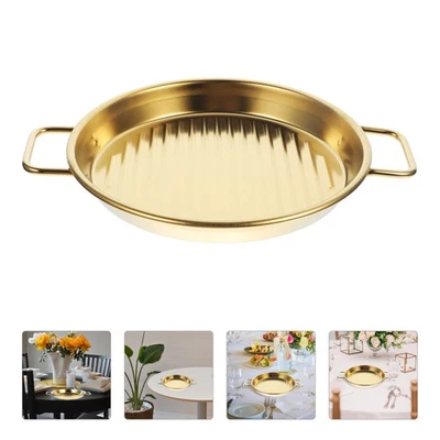  Serviertablett Mit Henkel Vorspeise Servierschale Snackteller Aus Edelstahl - Bild 1 von 4