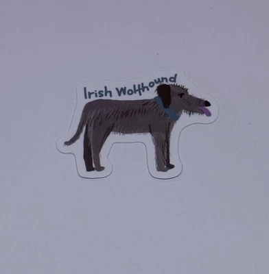 Irish Wolfhound Dog Sticker Cute Animal Art Decal Vinyl Novelty Souvenir Tc9 - Image 1 of 2