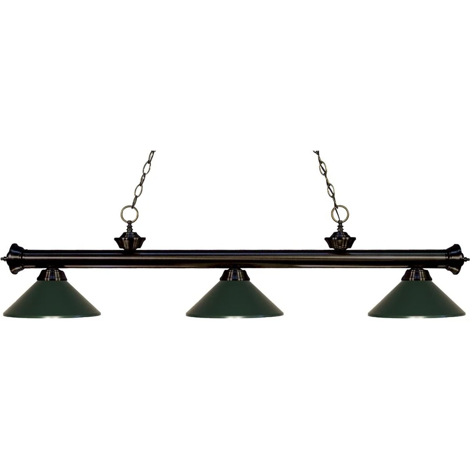 Z-Lite 200-3BRZ-MDG Riviera Billiard Light Bronze - Image 1 of 1