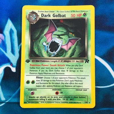 Dark Golbat - 7/82 - 1st Edition Holo Rare Team Rocket - Pokemon Card - MP - Image 1 of 4
