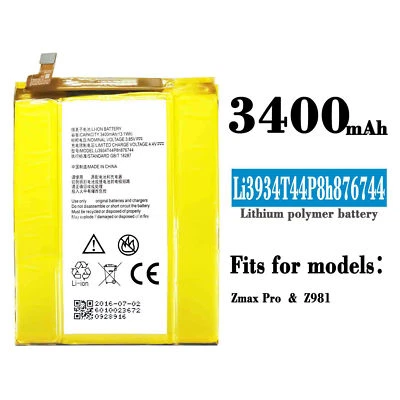 Bateria mais recente para telefone ZTE Grand ZMax Pro Z988 Z981 Li3934T44P8h876744 3400mAh - Imagem 1 de 4