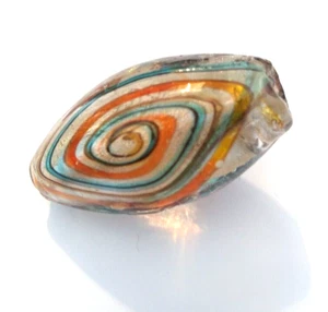 Hand Crafted Lampwork Glass & Silver Foil Focal Bead 4.cm x 2cm with 6mm Hole - Picture 1 of 4