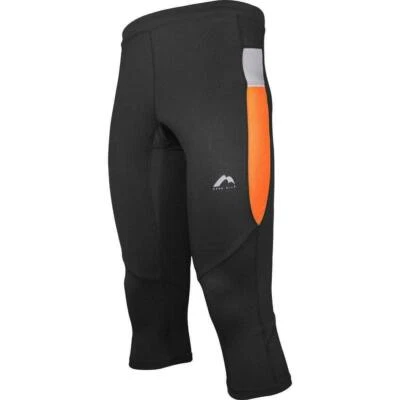 More Mile More-Tech Mens Running Tights Black 3/4 Capri Run Sports Training Gym - Image 1 of 2