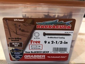 (375 Count) Medium Red Barracuda Composite Deck Screw, #9 x 2-1/2” Inch Star 20 - Picture 1 of 2