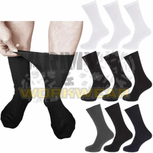 3 x Mens Non Elastic Diabetic Socks 100% Cotton Easy Grip Seam Free Toe Soft Top - Picture 1 of 4