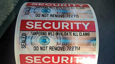 PORTRAYER LABELS Security Labels Colour stickers Tamper Evident Protection 70 x 30mm Destructible