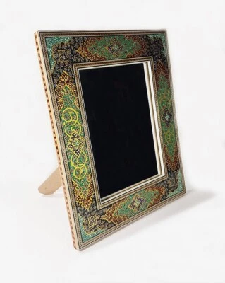 Khatam & Miniature framed Mirror with back stand, Khatamkari, Miniature, K3-409 - Image 1 of 4