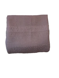 Rachel Zoe King 100% Cotton Shell & Fill Stitched Quilt 106x92" Solid Made India - Picture 1 of 12