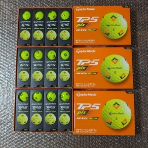 TaylorMade TP5 Pix Golf Balls 3 Dozen Set (36 Balls) Yellow TMJ24 JAPAN NEW - Picture 1 of 9