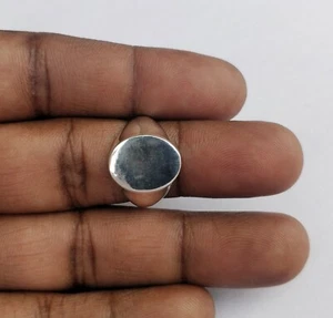 Anillo de plata de ley 925 sólido, pequeño sello ovalado, grabado, anillos unisex - Imagen 1 de 5