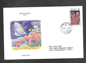 PALAU 1991 FIRST DAY COVER VAN GOUGH'S CYPRESS CORAL FISH OCEAN - Picture 1 of 1