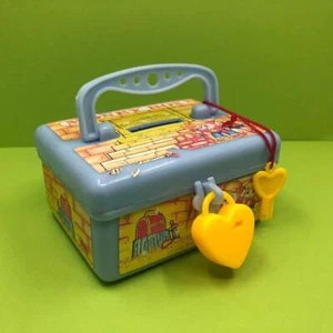 Rare Vintage Iconic Kawaii Pastel Blue Money Locking Box Bank 1980s 1990s - Picture 1 of 7