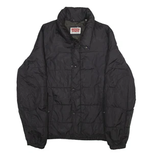 LEVI'S Mens Puffer Jacket Black Nylon L - Picture 1 of 6