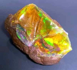 Opale di fuoco grezzo naturale grezzo opale etiope 65-66 ct pietra preziosa certificata EGL KH400 - Foto 1 di 8