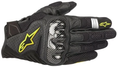Alpinestars SMX-1 Air V2 L Motorcycle Gloves Summer Gloves Black Yellow - Image 1 of 3