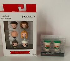 Friends Hallmark Mini-Ornaments/6 and Central Perk Coffee Scented Erasers/2- NEW