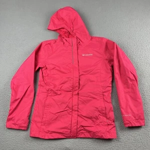 Columbia Jacket Girls Large 14/16 Pink Logo Rain Windbreaker Youth Omni Tech - Picture 1 of 12