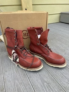 Vintage NOS Chippewa Crepe Sole Work Hunting Leather Moc Toe Mens Boots 10.5 - Picture 1 of 12