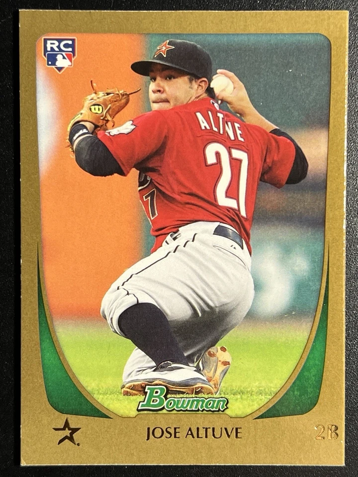 2011 年 Bowman: Jose Altuve - 卡 #11 **休斯顿太空人队 * * 金色 -RC *厚* — 第 1/4 张图片